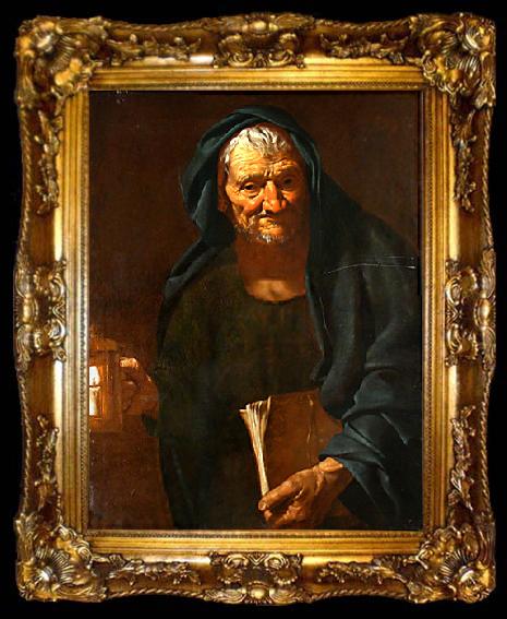 framed  Pietro Bellotti Diogenes with the Lantern, ta009-2